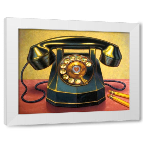 Keep in Touch White Modern Wood Framed Art Print by Colletta, TR