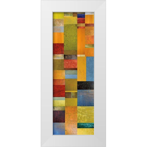 Color Panels with Green Grass White Modern Wood Framed Art Print by Calkins, Michelle