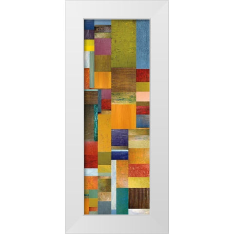 Color Panels with Olives Stripes White Modern Wood Framed Art Print by Calkins, Michelle