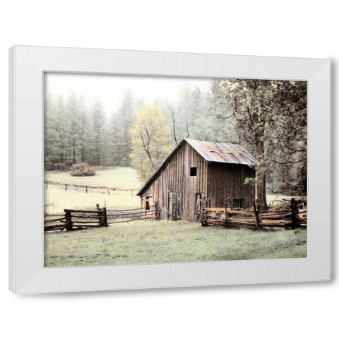 Barn near Sonora White Modern Wood Framed Art Print by Culver, Laura