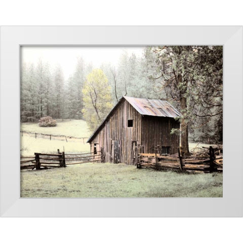Barn near Sonora White Modern Wood Framed Art Print by Culver, Laura