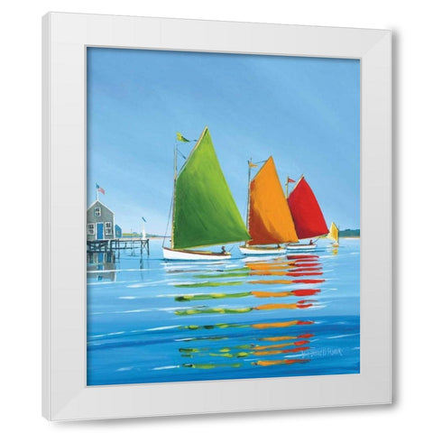 Cape Cod Sail White Modern Wood Framed Art Print by Caldwell Fisher, Sally