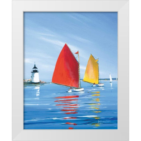 Horizon Light White Modern Wood Framed Art Print by Caldwell Fisher, Sally