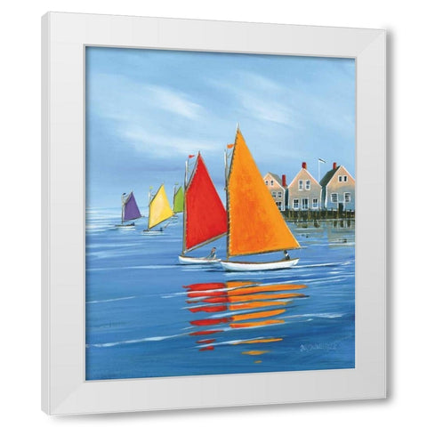 Mariners Landing White Modern Wood Framed Art Print by Caldwell Fisher, Sally
