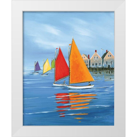 Mariners Landing White Modern Wood Framed Art Print by Caldwell Fisher, Sally