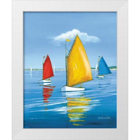 Newport Regatta White Modern Wood Framed Art Print by Caldwell Fisher, Sally