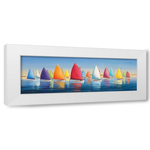 Flying Colors White Modern Wood Framed Art Print by Caldwell Fisher, Sally