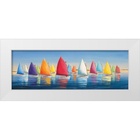Flying Colors White Modern Wood Framed Art Print by Caldwell Fisher, Sally