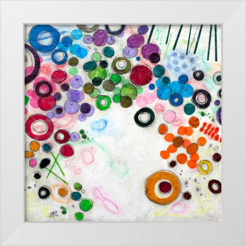 Flourish White Modern Wood Framed Art Print by Cochran, Gina