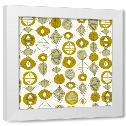 Atomic Art 3 White Modern Wood Framed Art Print by Cave, Rachel