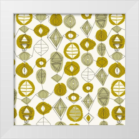 Atomic Art 3 White Modern Wood Framed Art Print by Cave, Rachel