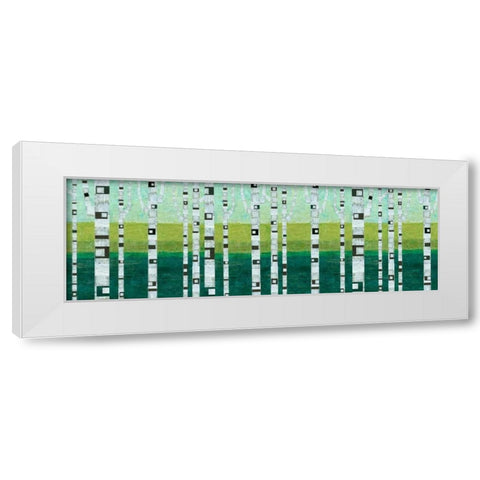 Birches at the Beach White Modern Wood Framed Art Print by Calkins, Michelle