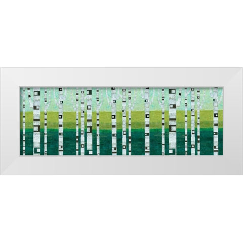 Birches at the Beach White Modern Wood Framed Art Print by Calkins, Michelle