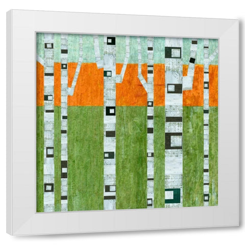 Spring Birches White Modern Wood Framed Art Print by Calkins, Michelle