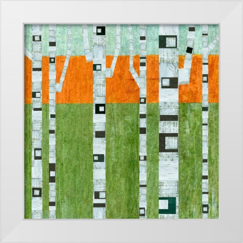 Spring Birches White Modern Wood Framed Art Print by Calkins, Michelle