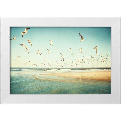 Freedom White Modern Wood Framed Art Print by Cochrane, Carolyn
