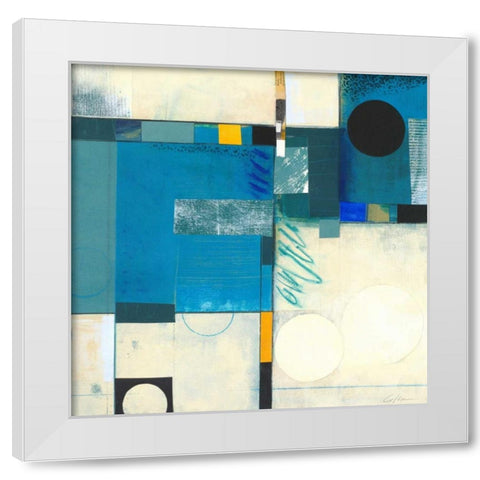 Calypso Blue I White Modern Wood Framed Art Print by Colter, Deborah T.