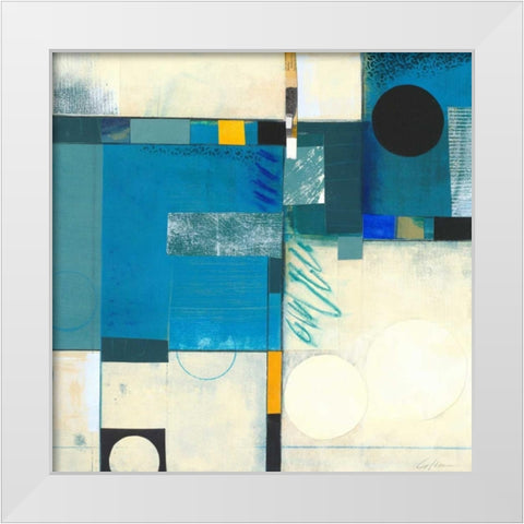 Calypso Blue I White Modern Wood Framed Art Print by Colter, Deborah T.
