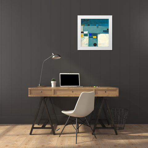 Calypso Blue III White Modern Wood Framed Art Print by Colter, Deborah T.