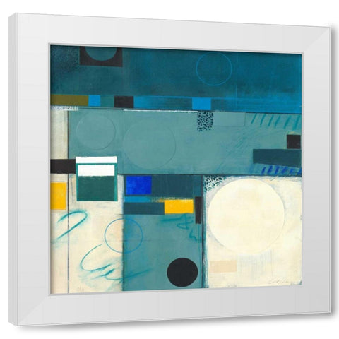 Calypso Blue III White Modern Wood Framed Art Print by Colter, Deborah T.