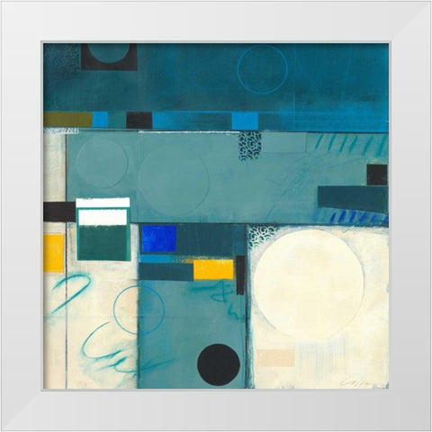 Calypso Blue III White Modern Wood Framed Art Print by Colter, Deborah T.