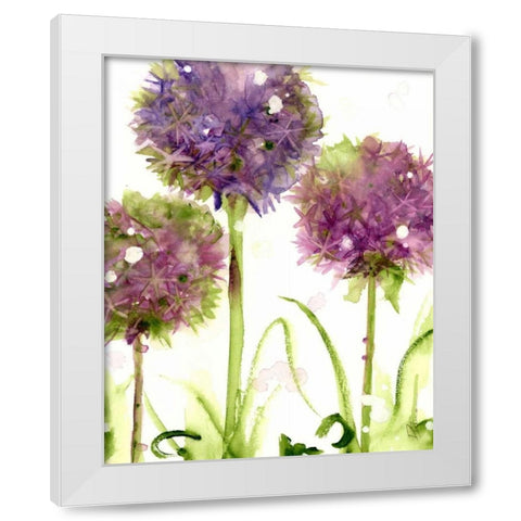 Alliums White Modern Wood Framed Art Print by Derman, Dawn