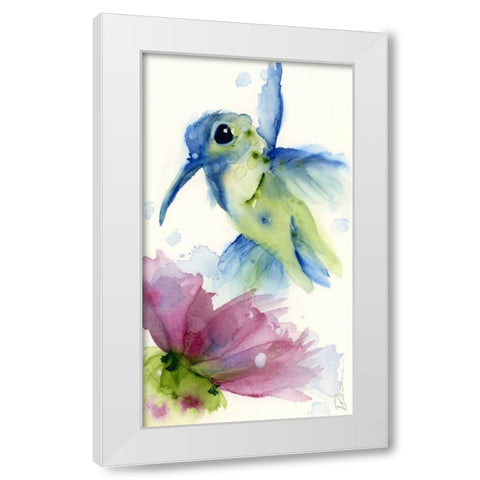 Lilac and Blue White Modern Wood Framed Art Print by Derman, Dawn