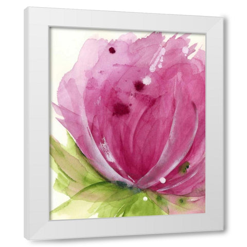 Pink White Modern Wood Framed Art Print by Derman, Dawn