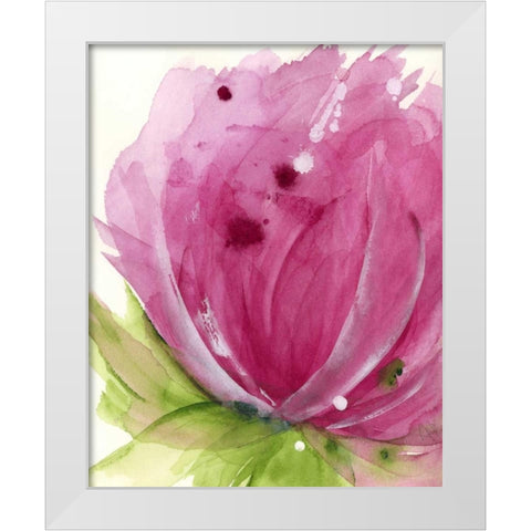 Pink White Modern Wood Framed Art Print by Derman, Dawn