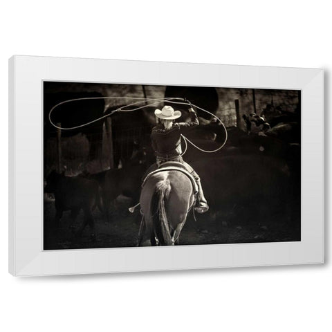 American Cowgirl White Modern Wood Framed Art Print by Dearing, Lisa