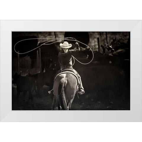 American Cowgirl White Modern Wood Framed Art Print by Dearing, Lisa