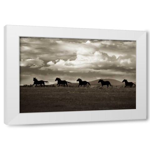 Racing The Clouds White Modern Wood Framed Art Print by Dearing, Lisa