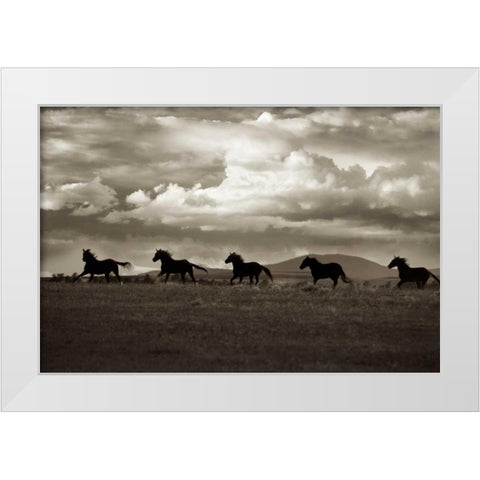 Racing The Clouds White Modern Wood Framed Art Print by Dearing, Lisa