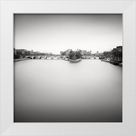 Ile de la Cite White Modern Wood Framed Art Print by Dragt, Wilco