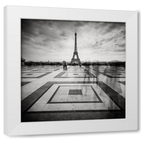 Tourists White Modern Wood Framed Art Print by Dragt, Wilco