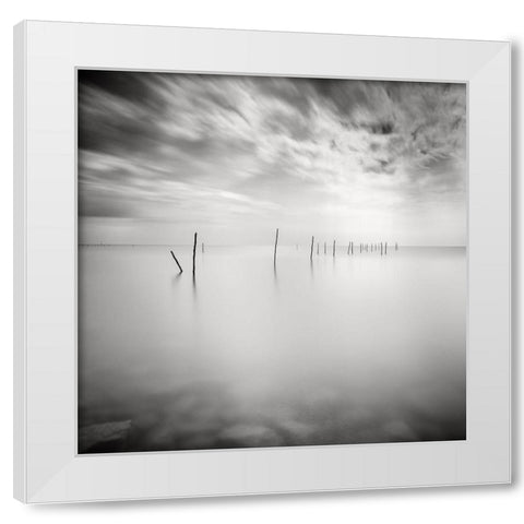 Twenty Two Sticks White Modern Wood Framed Art Print by Dragt, Wilco