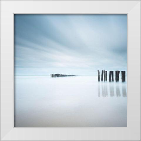 Whispering White Modern Wood Framed Art Print by Dragt, Wilco