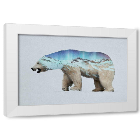 The Arctic Polar Bear White Modern Wood Framed Art Print by Davies Babies