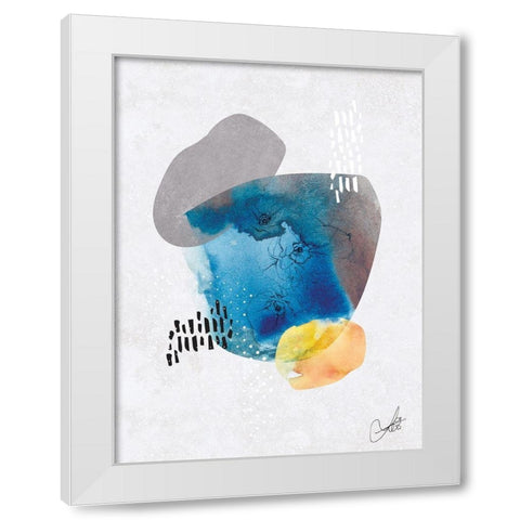 Indigo Blossom No. 1 White Modern Wood Framed Art Print by Duncan-He, Louis