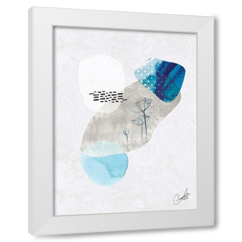 Indigo Blossom No. 2 White Modern Wood Framed Art Print by Duncan-He, Louis