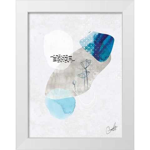 Indigo Blossom No. 2 White Modern Wood Framed Art Print by Duncan-He, Louis