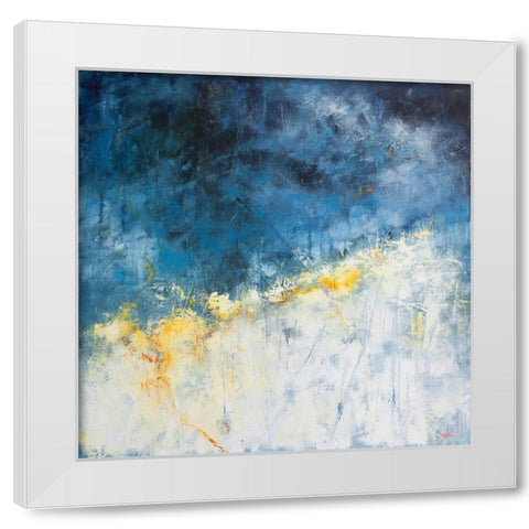Yellow Bloom White Modern Wood Framed Art Print by Dennis, Patrick