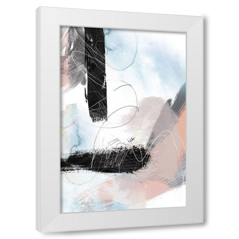 Abstract Blush No. 1 White Modern Wood Framed Art Print by Duncan-He, Louis