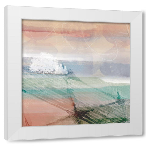 Crimson Sunset No. 1 White Modern Wood Framed Art Print by Duncan-He, Louis