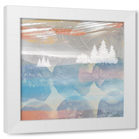 Crimson Sunset No. 2 White Modern Wood Framed Art Print by Duncan-He, Louis