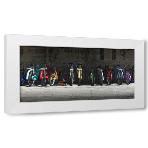 Bike Rack White Modern Wood Framed Art Print by Decker, Cynthia