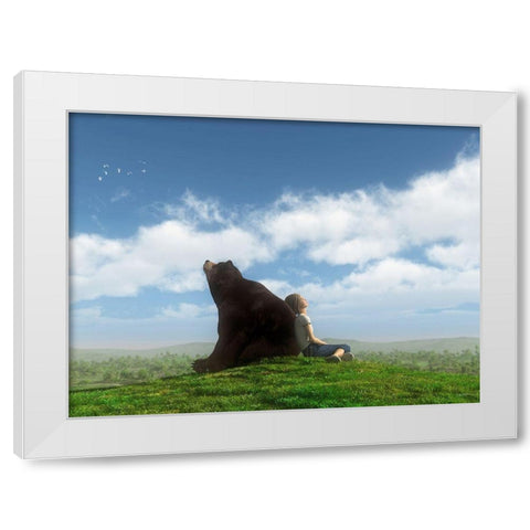 Cloud Watchers White Modern Wood Framed Art Print by Decker, Cynthia