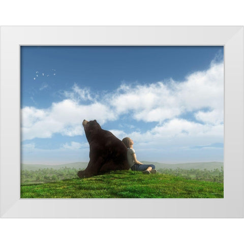 Cloud Watchers White Modern Wood Framed Art Print by Decker, Cynthia