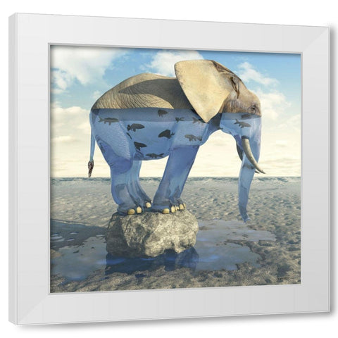 Drinking Problem White Modern Wood Framed Art Print by Decker, Cynthia