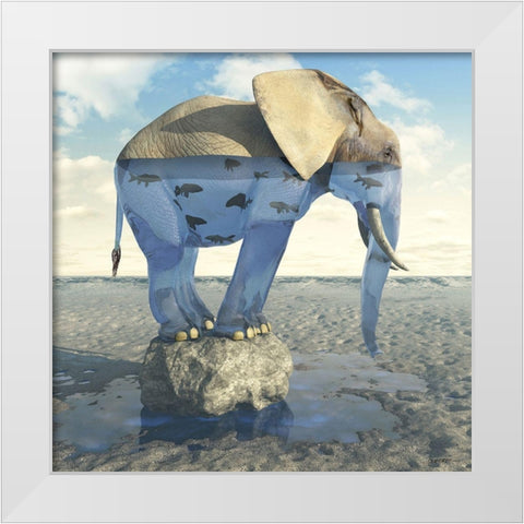 Drinking Problem White Modern Wood Framed Art Print by Decker, Cynthia